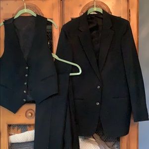High end men’s suit with vest